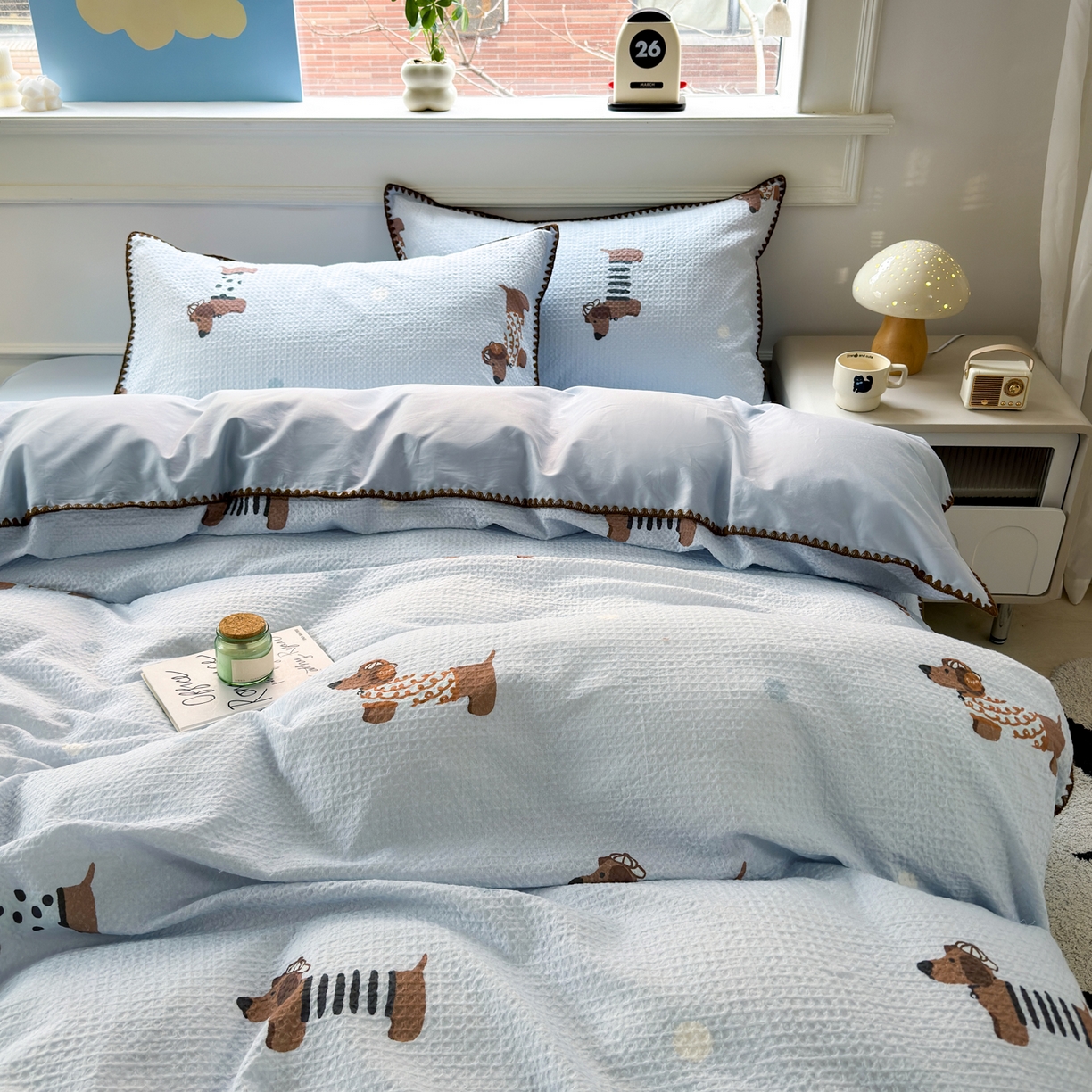 91家纺网 家纺一手货源 找家纺 （总）雯雨家纺 2026新款全棉华夫格三角针被套