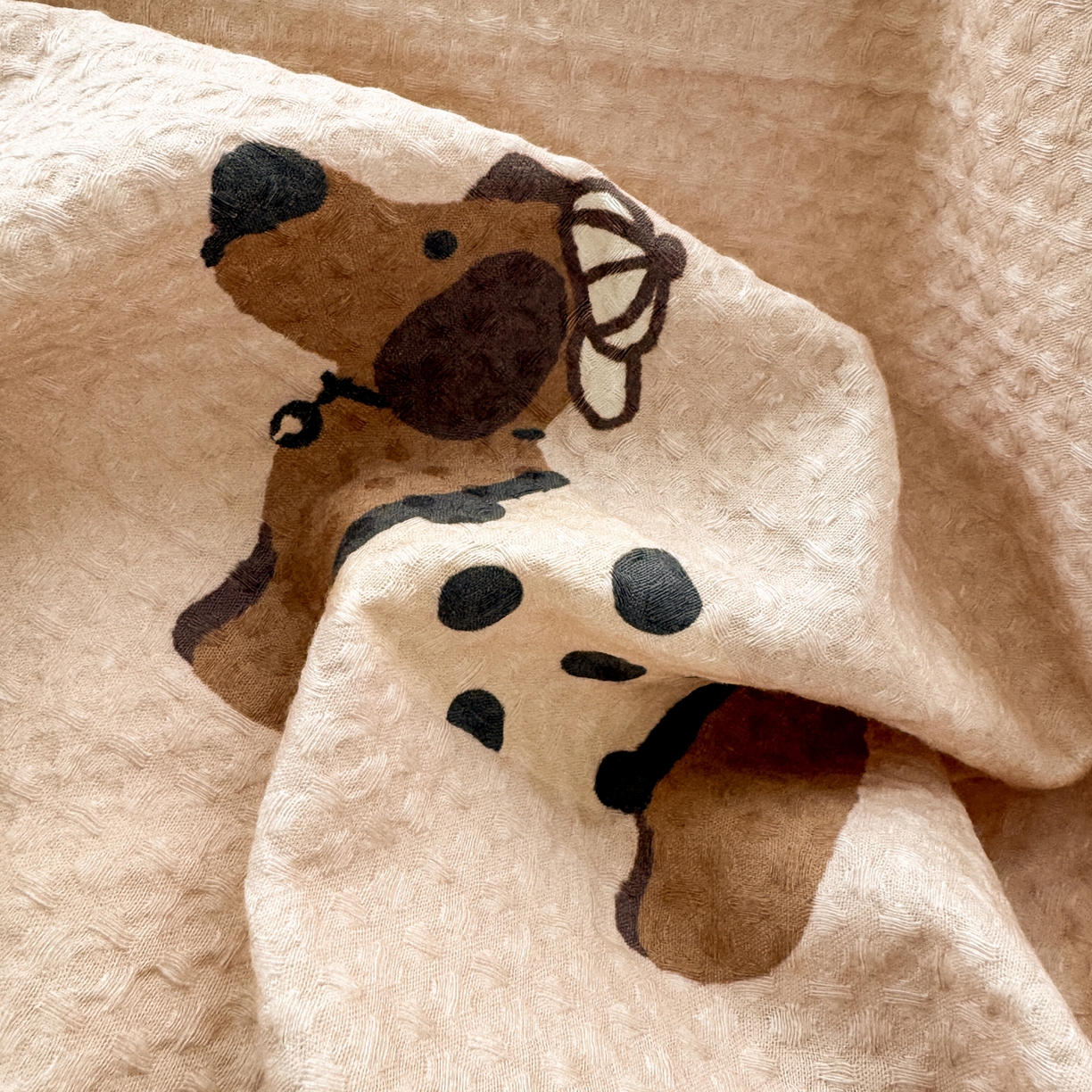 91家纺网 家纺一手货源 找家纺 雯雨家纺 2026新款全棉华夫格三角针被套 瑞乐棕