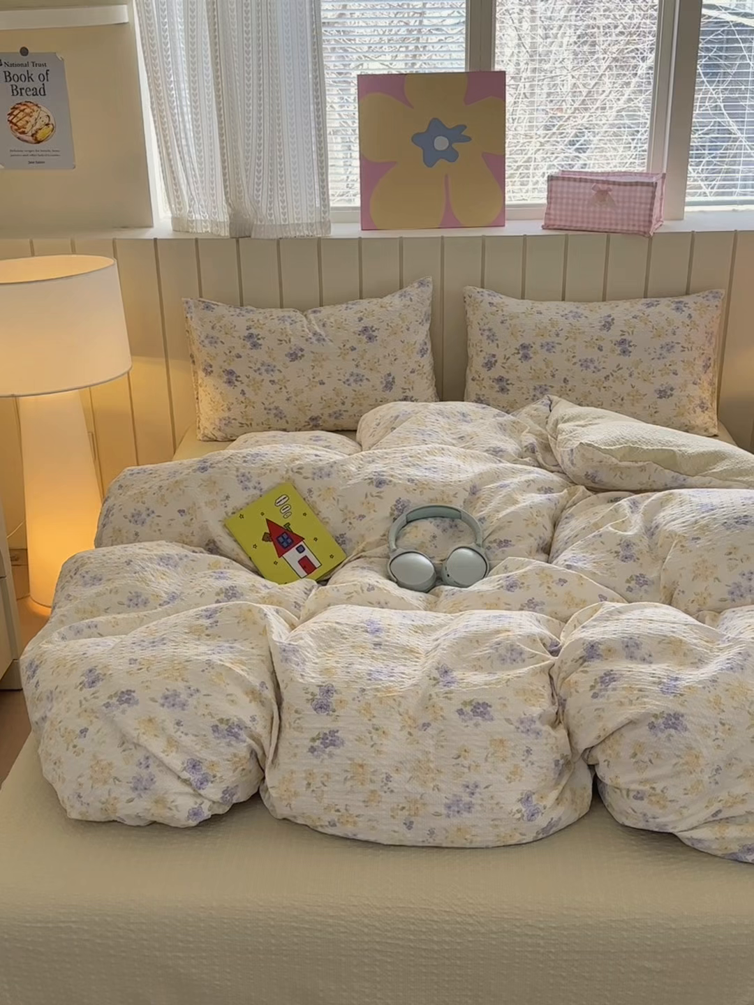 91家纺网 家纺一手货源 找家纺 德比尔斯 2026新款小清新110g高品质直播热卖款A类泡芙棉四件套 轻蕊