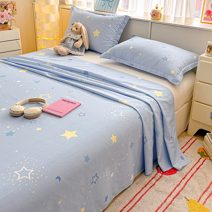 91家纺网 家纺一手货源 找家纺 卡普家居 2026新款全棉印花A版床单 五星集