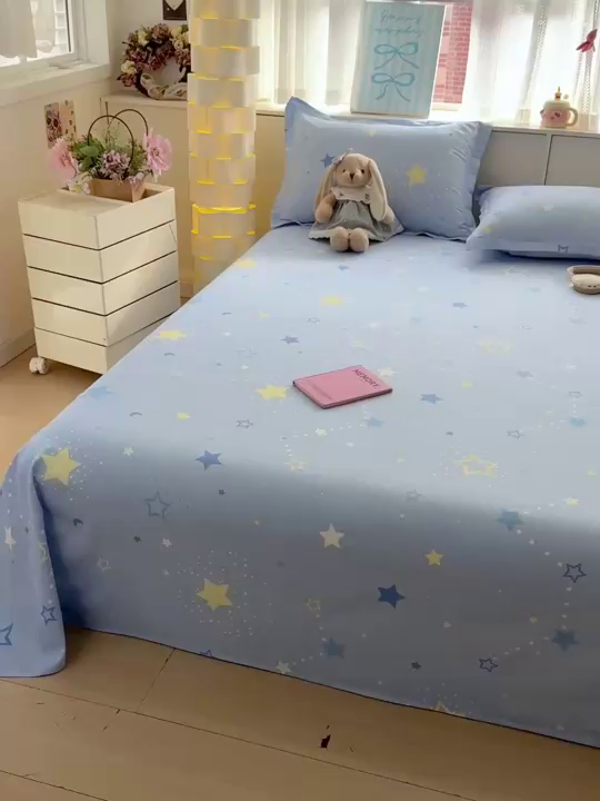 91家纺网 家纺一手货源 找家纺 卡普家居 2026新款全棉印花A版床单 五星集