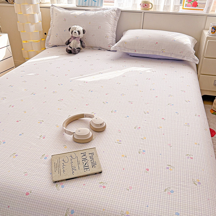 91家纺网 家纺一手货源 找家纺 卡普家居 2026新款全棉印花A版床单 樱桃小可