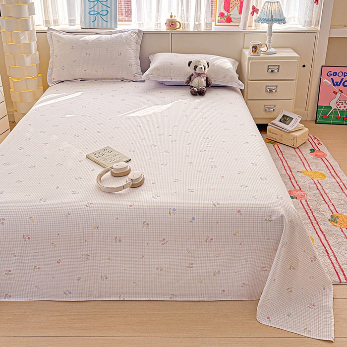 91家纺网 家纺一手货源 找家纺 卡普家居 2026新款全棉印花A版床单 樱桃小可