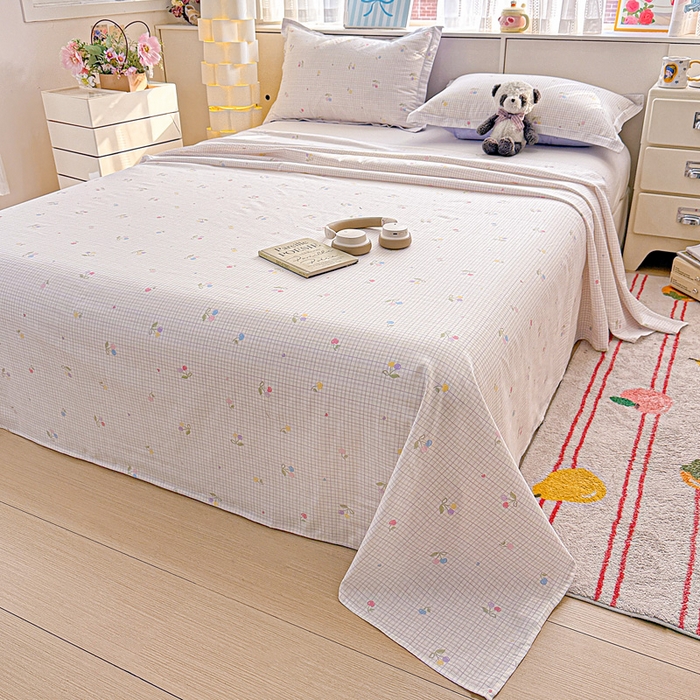 91家纺网 家纺一手货源 找家纺 卡普家居 2026新款全棉印花A版床单 樱桃小可