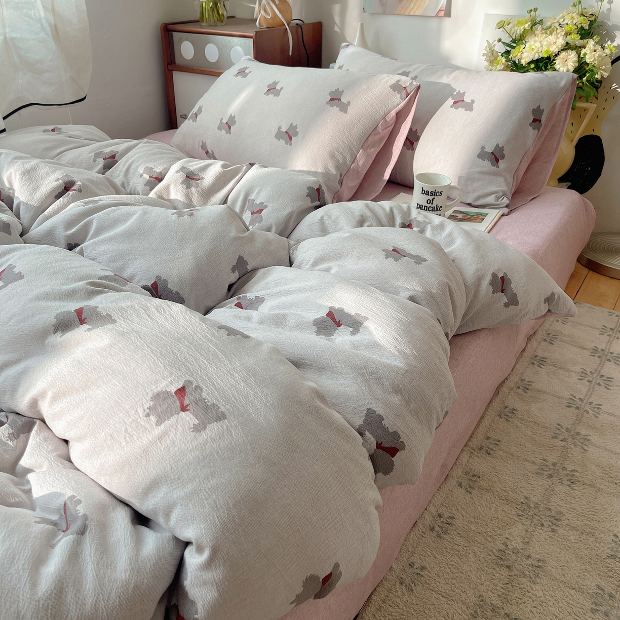 91家纺网 家纺一手货源 找家纺 凯洛奇 2026新款色织麻水洗提花四件套-提供买家秀 雾都犬影