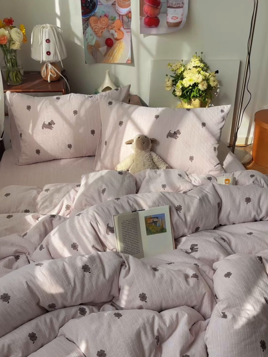 91家纺网 家纺一手货源 找家纺 凯洛奇 2026新款色织麻水洗提花四件套-提供买家秀 粉笺草影