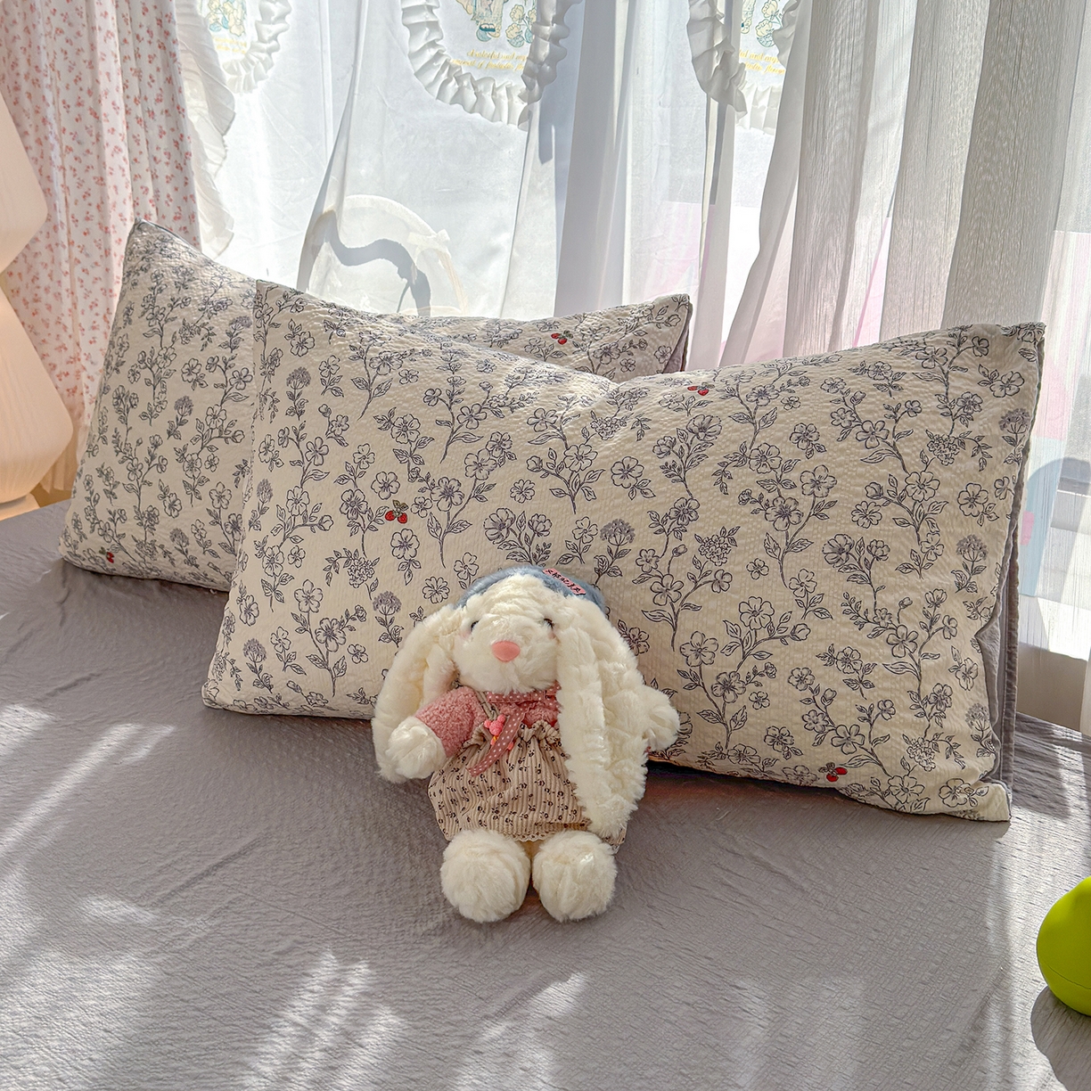 91家纺网 家纺一手货源 找家纺 铺尚美家纺 2026春夏新品高克重A类泡芙纱泡泡皱皱纱四件套 赫本印象