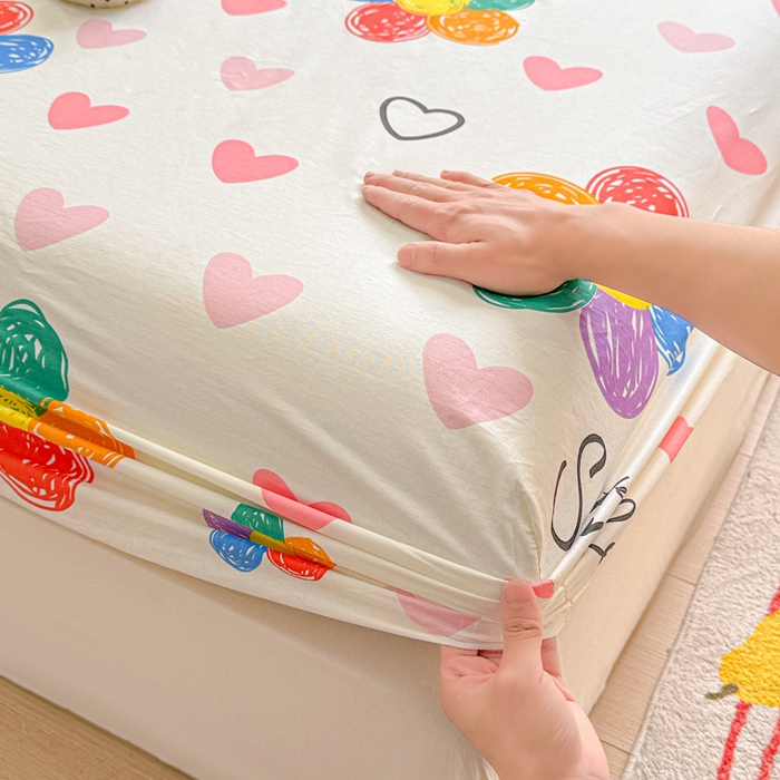 91家纺网 家纺一手货源 找家纺 卡普二店 2025新款全棉印花A版床笠 缤纷花语