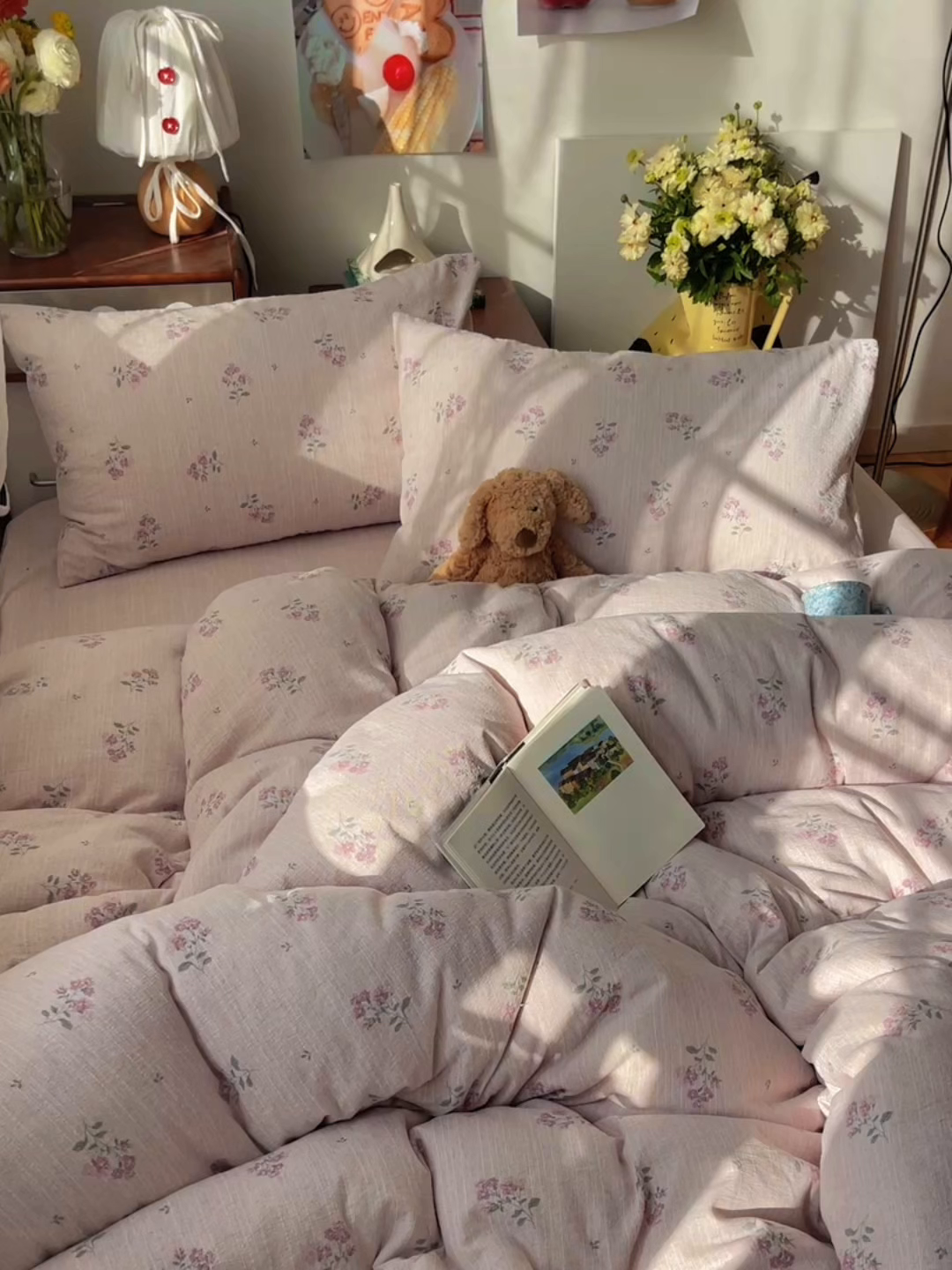 91家纺网 家纺一手货源 找家纺 凯洛奇 2026新款色织麻水洗提花四件套-提供买家秀 粉影草语