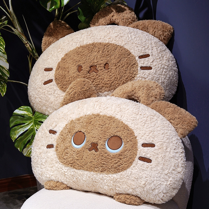 91家纺网 家纺一手货源 找家纺 （总）仟亿莱 2026新款歪耳暹罗猫月牙床头靠枕