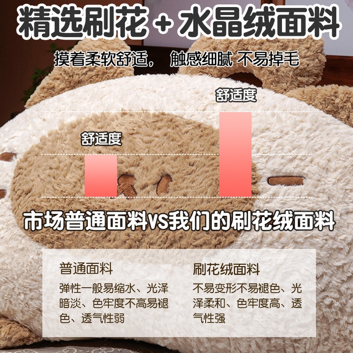 91家纺网 家纺一手货源 找家纺 （总）仟亿莱 2026新款歪耳暹罗猫月牙床头靠枕