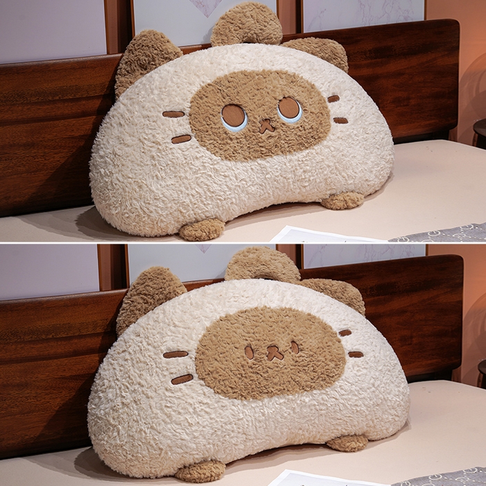 91家纺网 家纺一手货源 找家纺 仟亿莱 2026新款歪耳暹罗猫月牙床头靠枕 组合图仅供展示不可下单