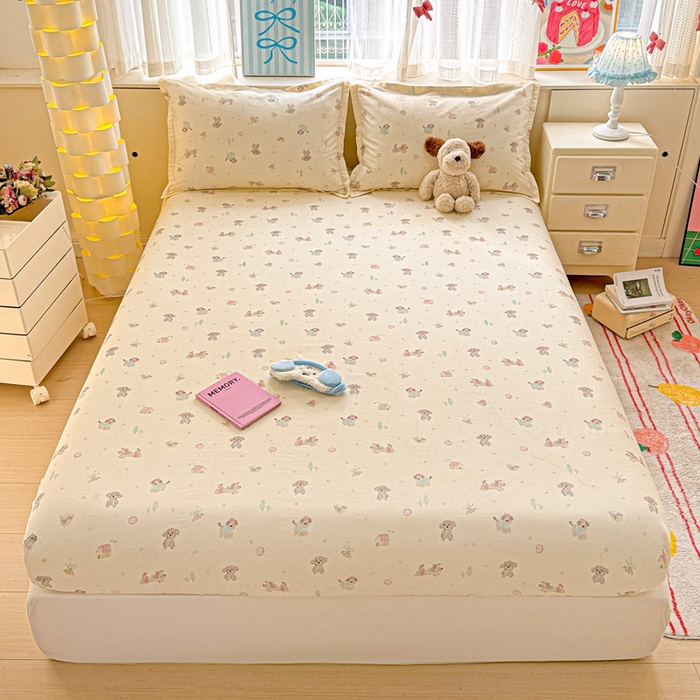 卡普二店 2025新款全棉印花A版床笠 彩绘汪汪