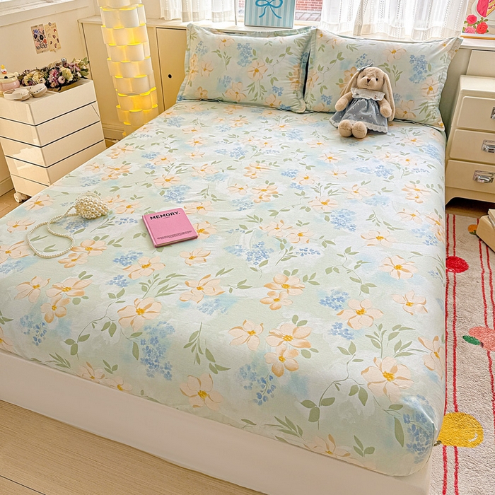 91家纺网 家纺一手货源 找家纺 卡普二店 2025新款全棉印花A版床笠 风的颜色