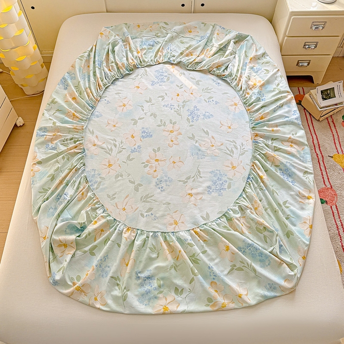 91家纺网 家纺一手货源 找家纺 卡普二店 2025新款全棉印花A版床笠 风的颜色