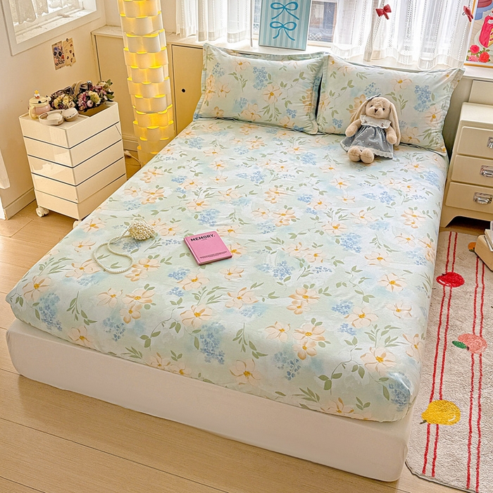 91家纺网 家纺一手货源 找家纺 卡普二店 2025新款全棉印花A版床笠 风的颜色