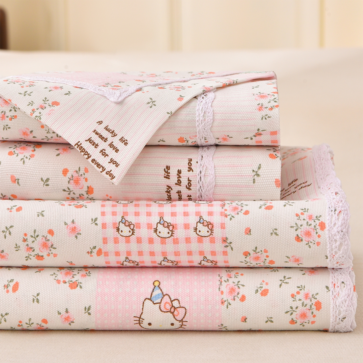 91家纺网 家纺一手货源 找家纺 （总）德比尔斯  2026新款原棉老粗布凉席花边老粗布三件套