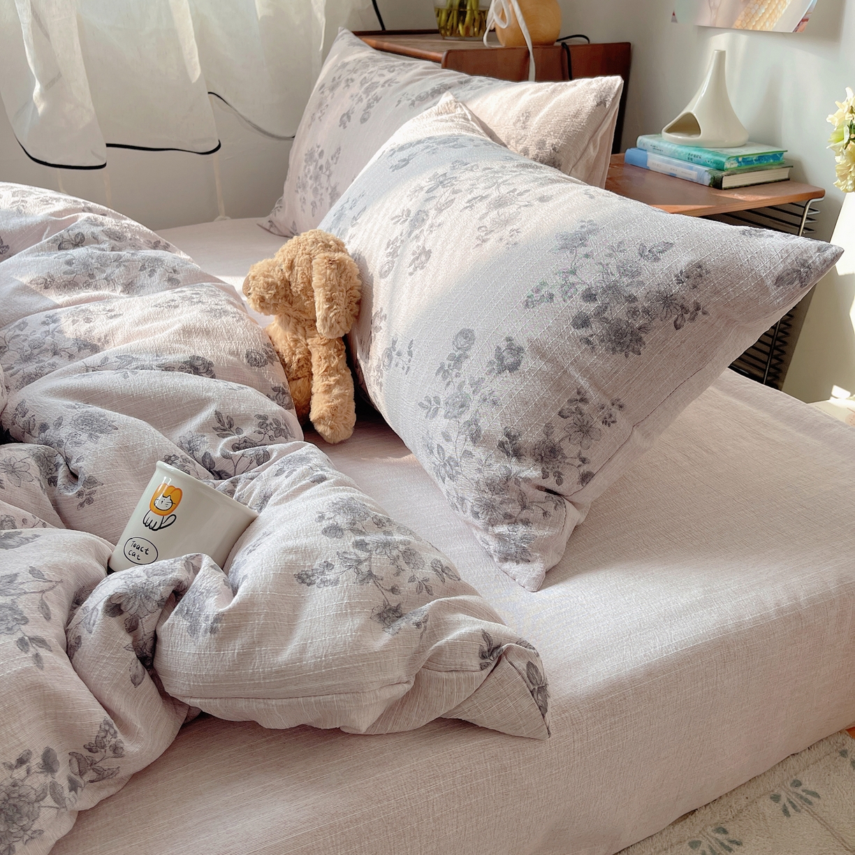 91家纺网 家纺一手货源 找家纺 凯洛奇 2026新款色织麻水洗提花四件套-提供买家秀 旧影蔷薇