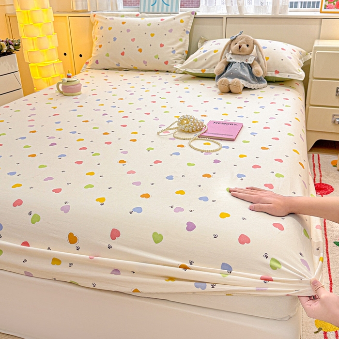 91家纺网 家纺一手货源 找家纺 卡普二店 2025新款全棉印花A版床笠 萌萌心语