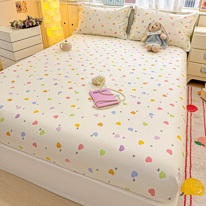 91家纺网 家纺一手货源 找家纺 卡普二店 2025新款全棉印花A版床笠 萌萌心语