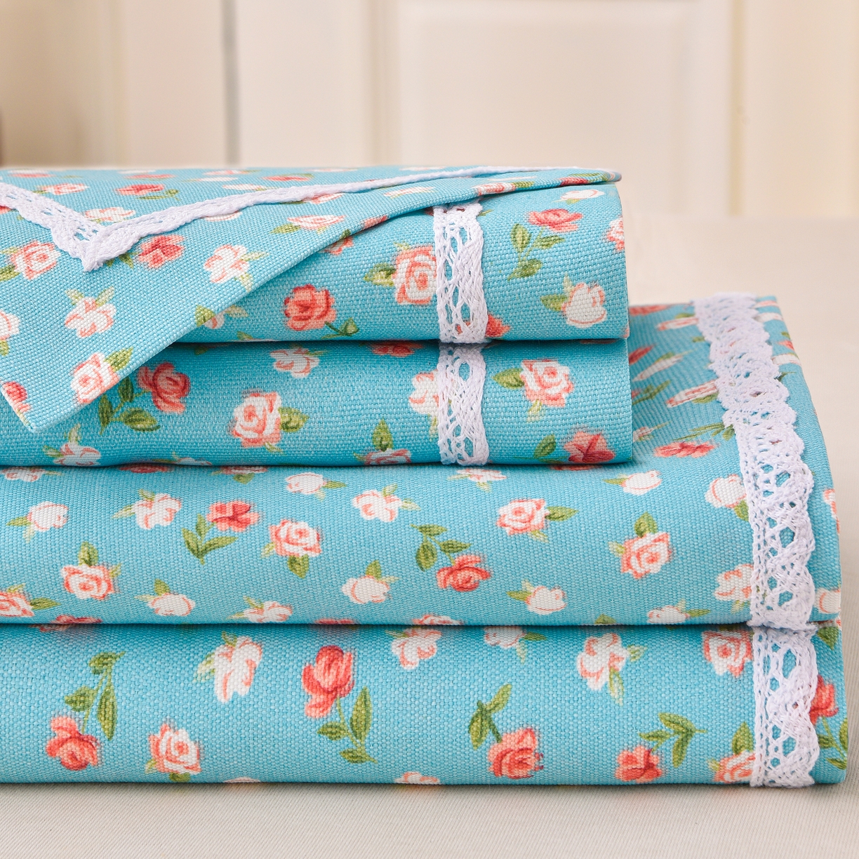 91家纺网 家纺一手货源 找家纺 （总）德比尔斯  2026新款原棉老粗布凉席花边老粗布三件套