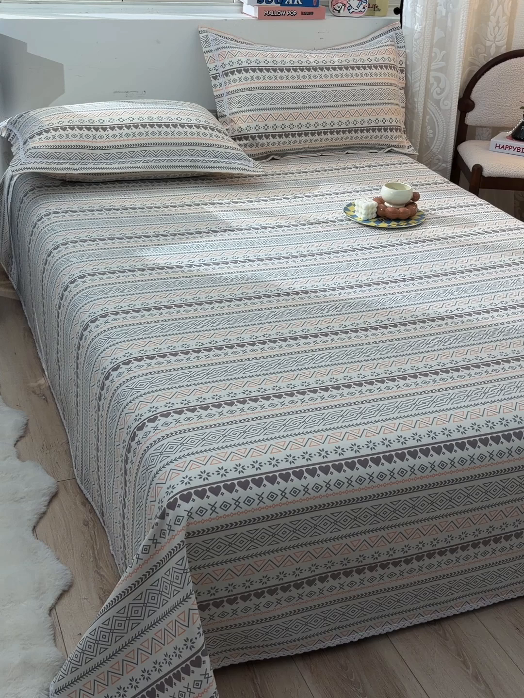 91家纺网 家纺一手货源 找家纺 （总）德比尔斯  2026新款原棉老粗布凉席花边老粗布三件套