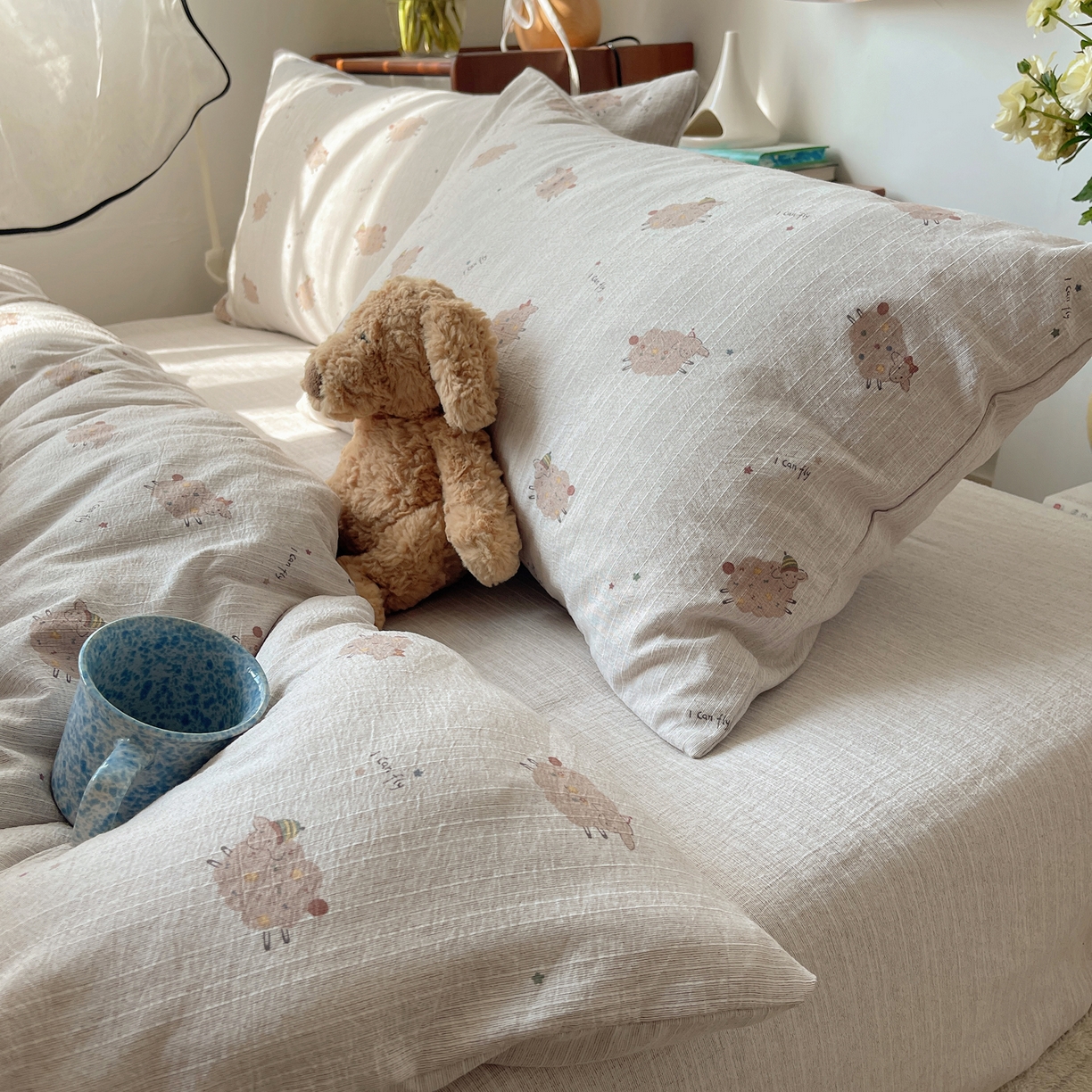 91家纺网 家纺一手货源 找家纺 凯洛奇 2026新款色织麻水洗提花四件套-提供买家秀 米羊画韵