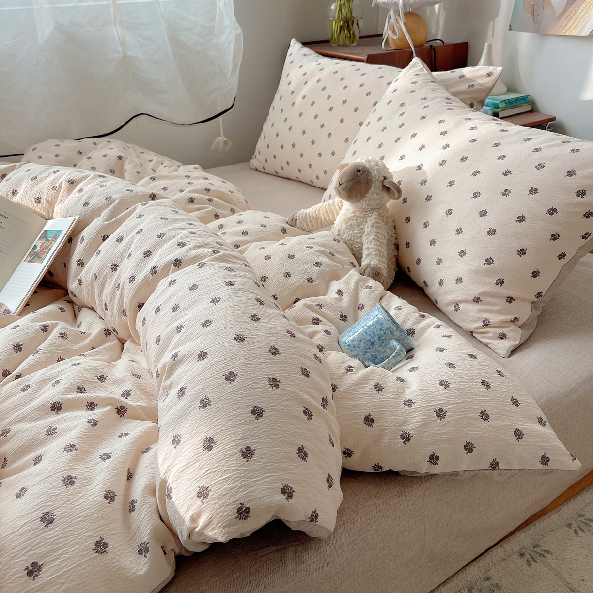 凯洛奇 2026新款色织麻水洗提花四件套-提供买家秀 米影花织