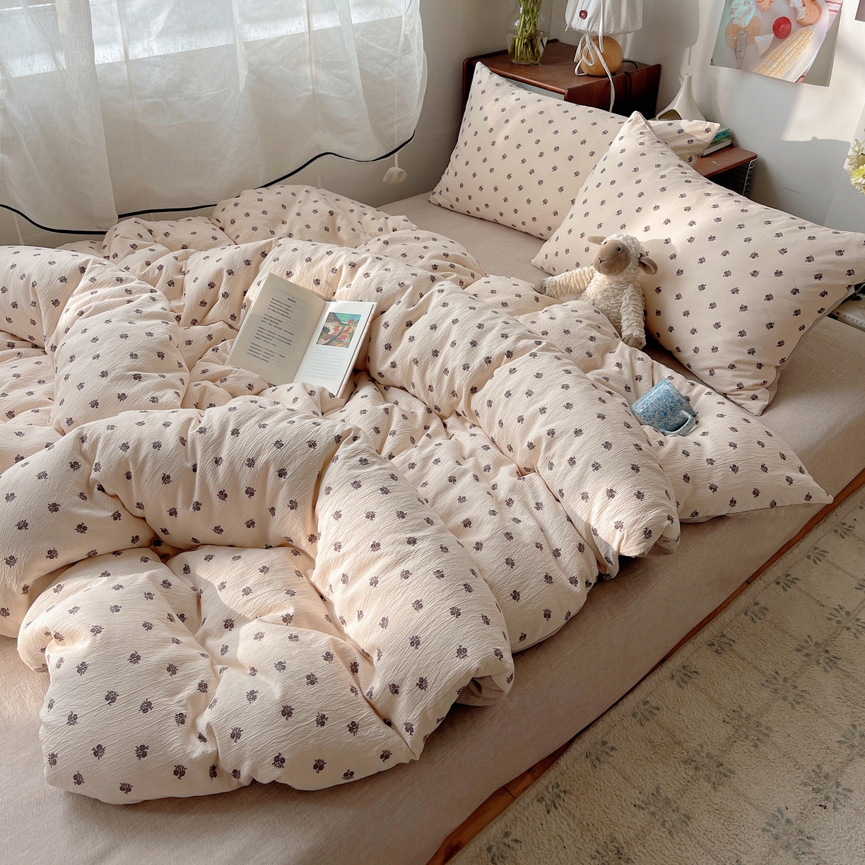 91家纺网 家纺一手货源 找家纺 凯洛奇 2026新款色织麻水洗提花四件套-提供买家秀 米影花织