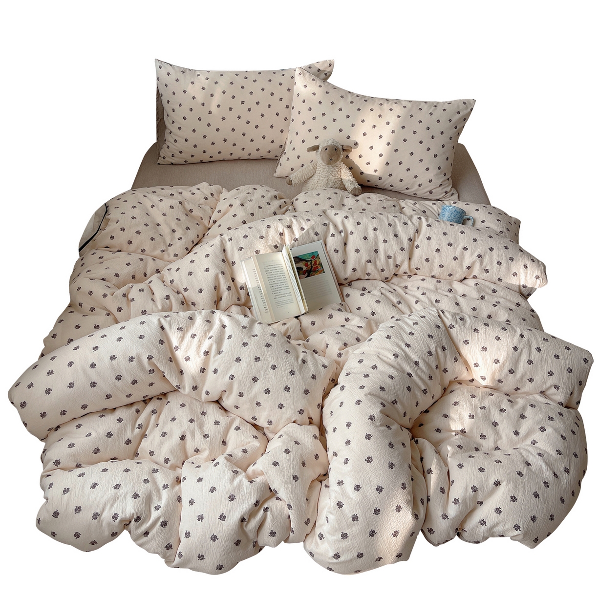 91家纺网 家纺一手货源 找家纺 凯洛奇 2026新款色织麻水洗提花四件套-提供买家秀 米影花织