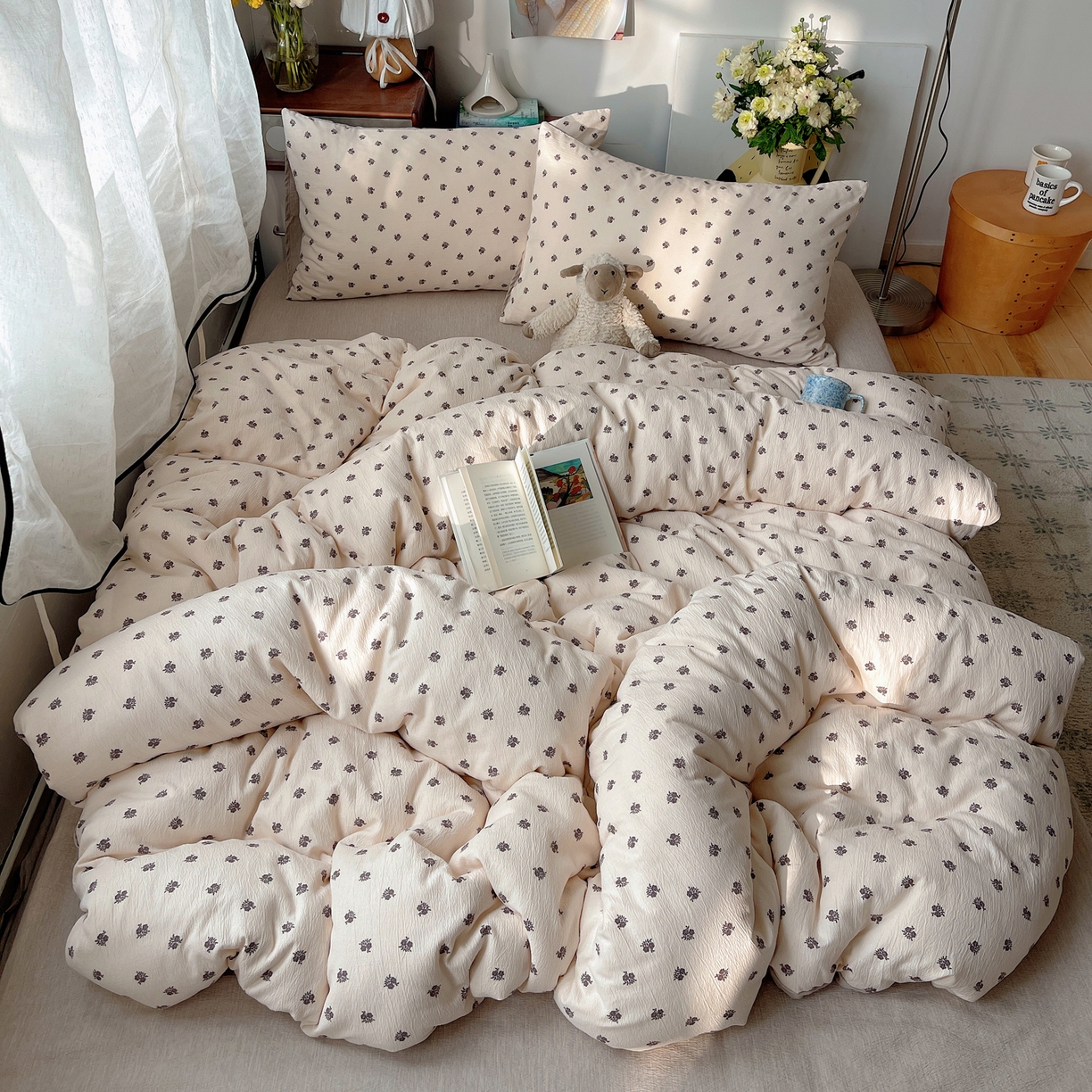 91家纺网 家纺一手货源 找家纺 凯洛奇 2026新款色织麻水洗提花四件套-提供买家秀 米影花织