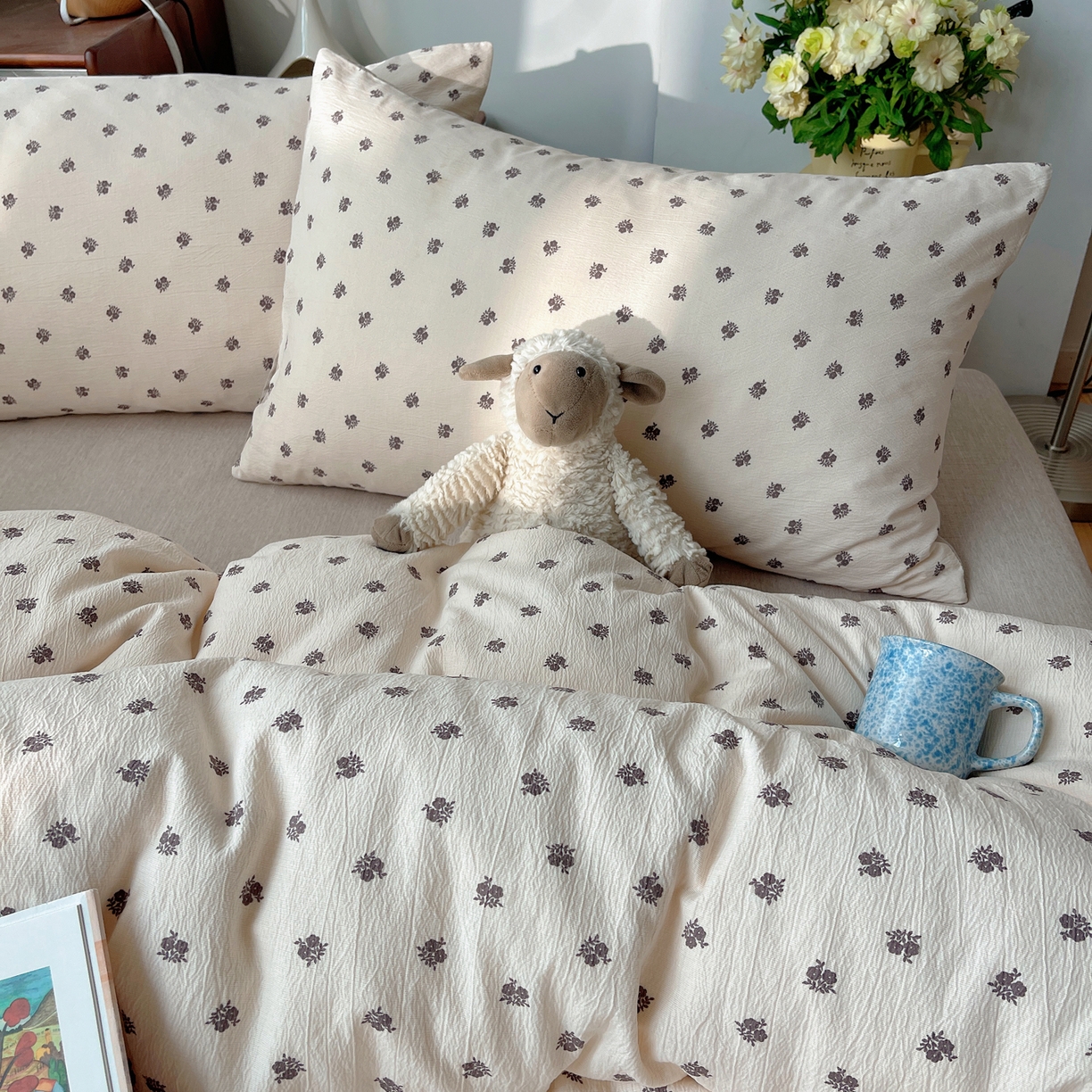 91家纺网 家纺一手货源 找家纺 凯洛奇 2026新款色织麻水洗提花四件套-提供买家秀 米影花织