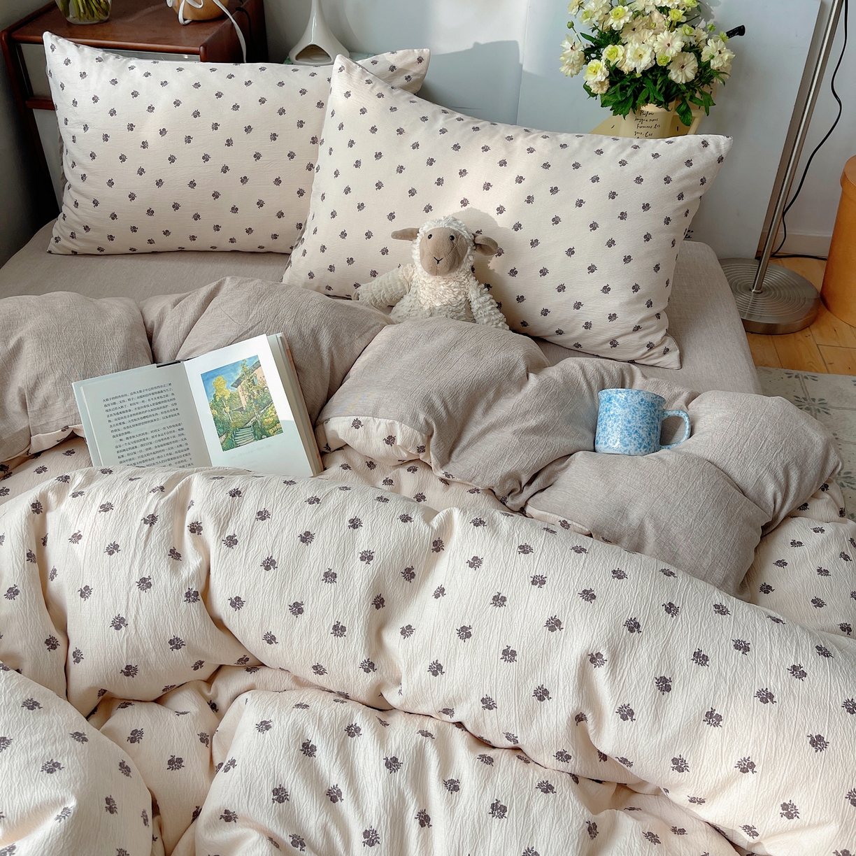 91家纺网 家纺一手货源 找家纺 凯洛奇 2026新款色织麻水洗提花四件套-提供买家秀 米影花织