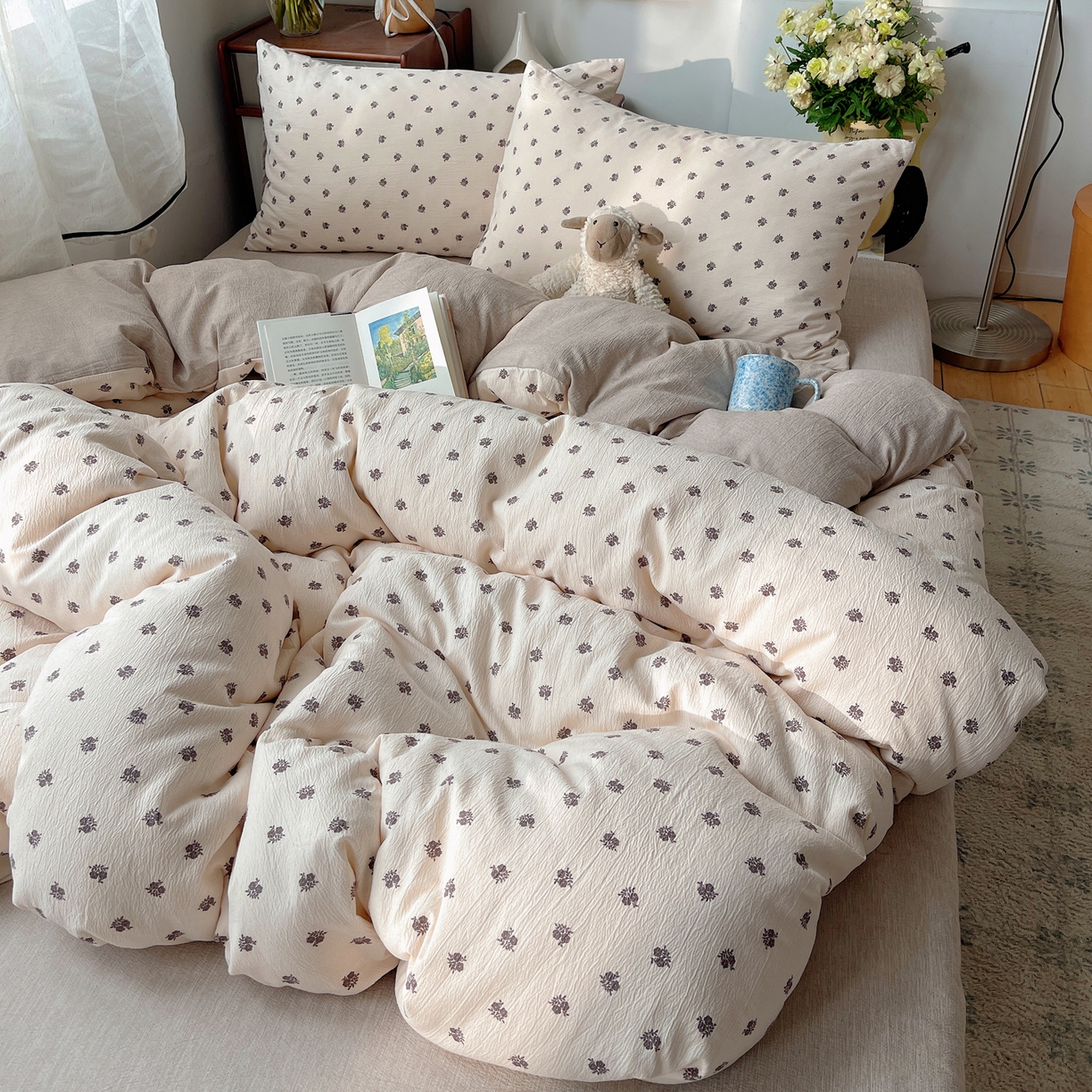 91家纺网 家纺一手货源 找家纺 凯洛奇 2026新款色织麻水洗提花四件套-提供买家秀 米影花织