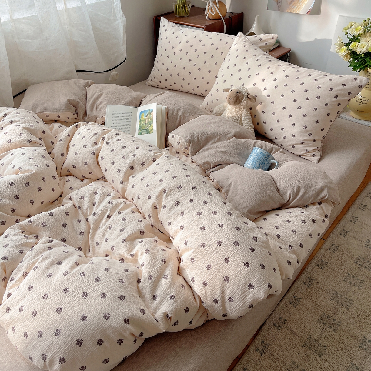 91家纺网 家纺一手货源 找家纺 凯洛奇 2026新款色织麻水洗提花四件套-提供买家秀 米影花织