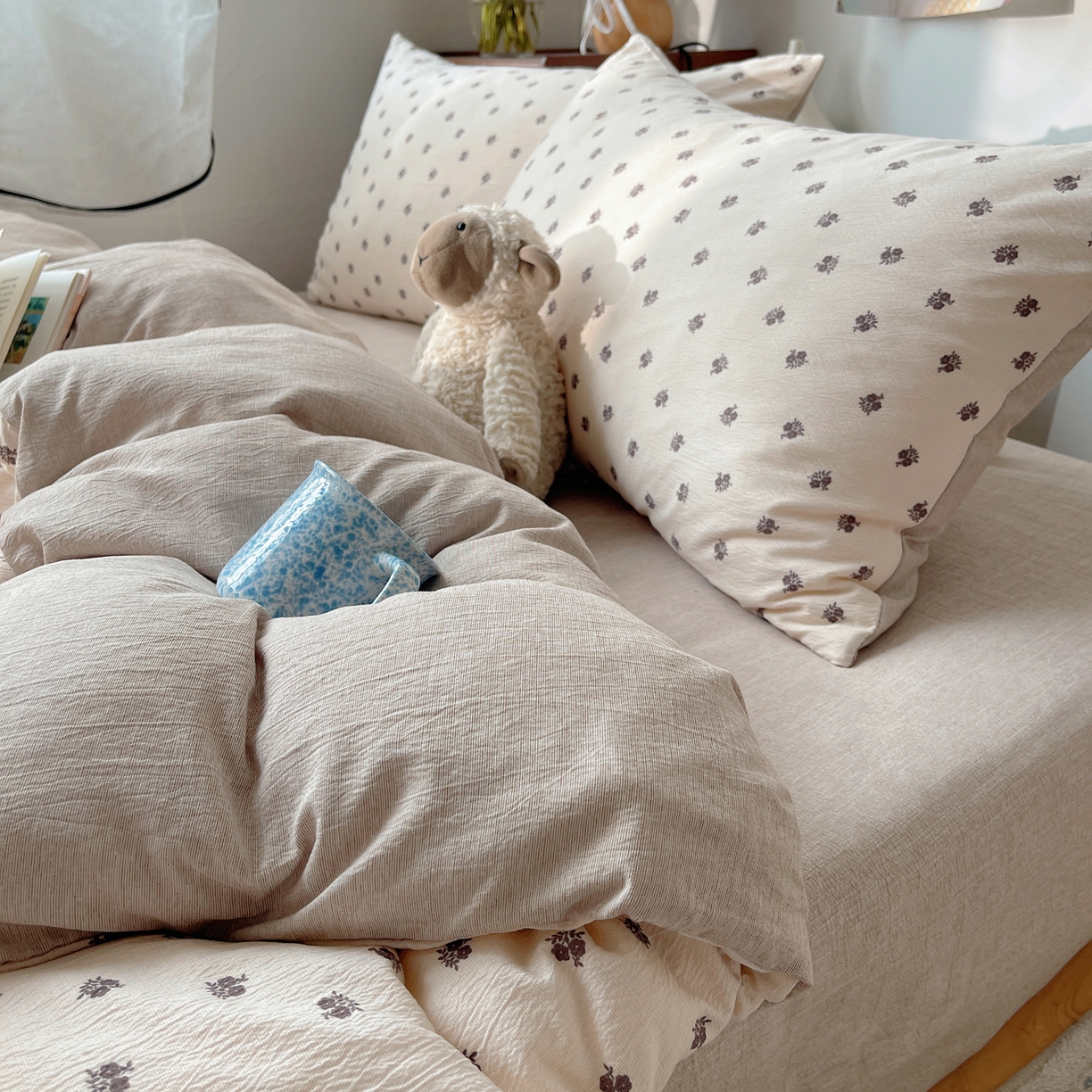 91家纺网 家纺一手货源 找家纺 凯洛奇 2026新款色织麻水洗提花四件套-提供买家秀 米影花织