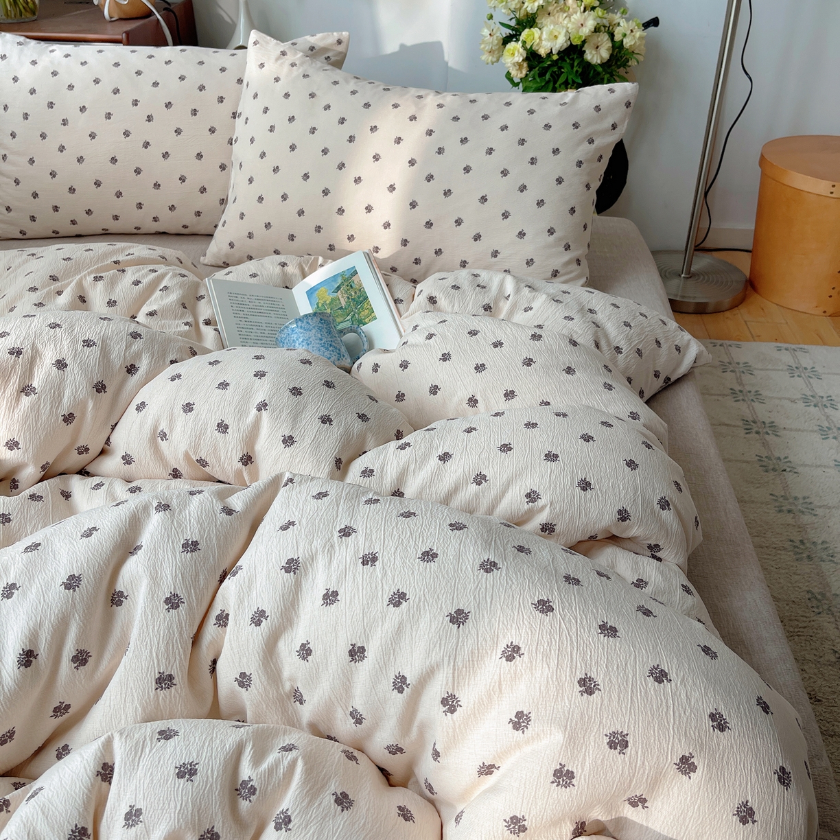 91家纺网 家纺一手货源 找家纺 凯洛奇 2026新款色织麻水洗提花四件套-提供买家秀 米影花织