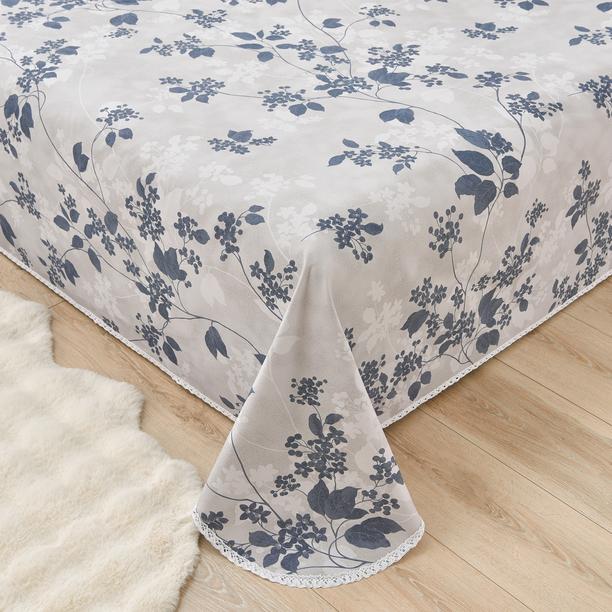 91家纺网 家纺一手货源 找家纺 德比尔斯  2026新款原棉老粗布凉席花边老粗布三件套 迭迭绿-花边款