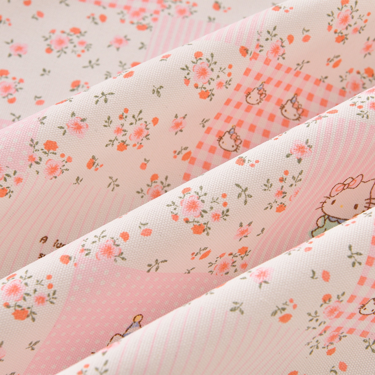 91家纺网 家纺一手货源 找家纺 德比尔斯  2026新款原棉老粗布凉席花边老粗布三件套 粉色猫-花边款