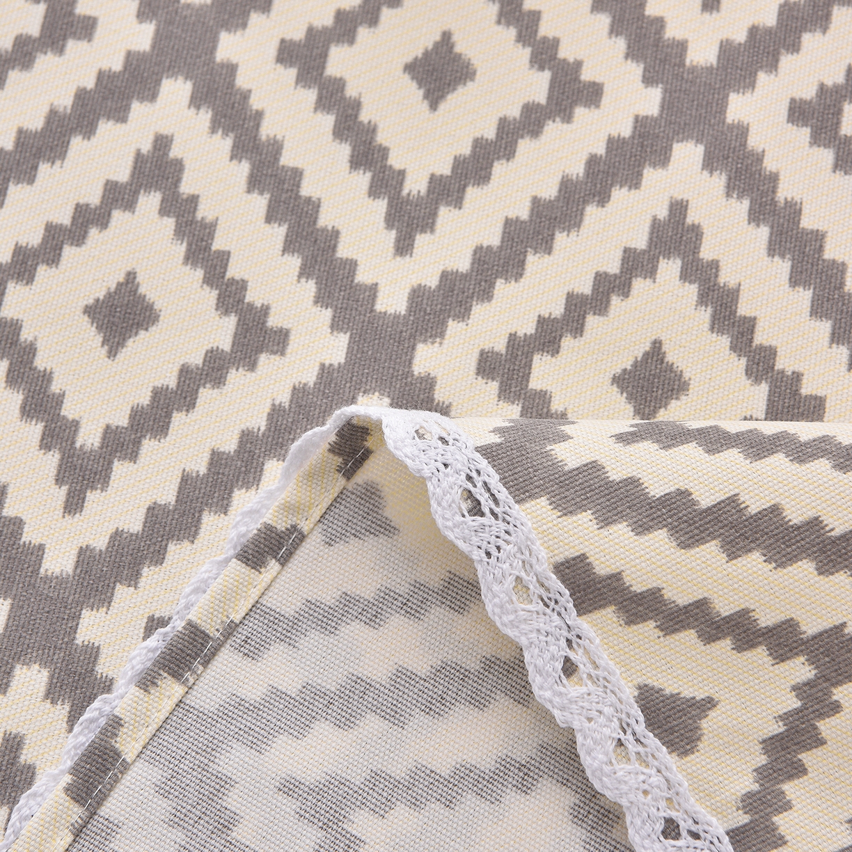 91家纺网 家纺一手货源 找家纺 德比尔斯  2026新款原棉老粗布凉席花边老粗布三件套 菱格-花边款