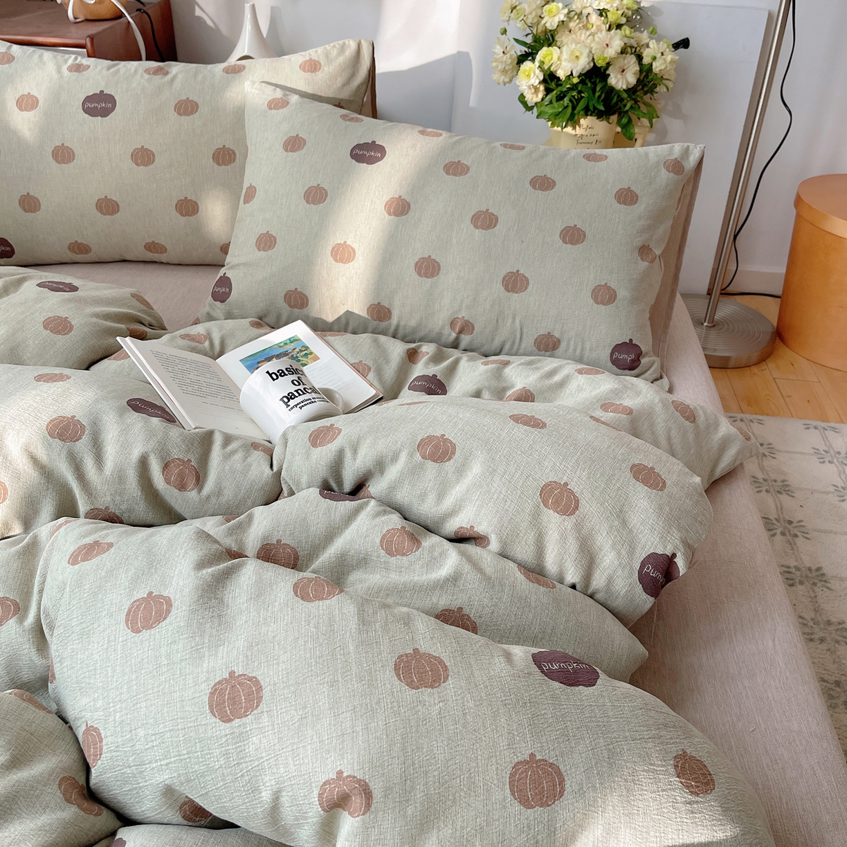 91家纺网 家纺一手货源 找家纺 凯洛奇 2026新款色织麻水洗提花四件套-提供买家秀 森系瓜语