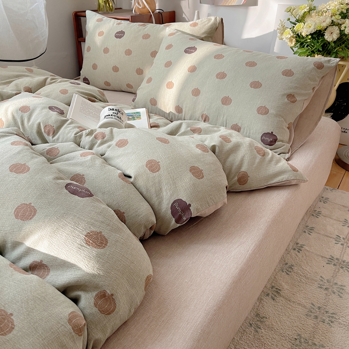 91家纺网 家纺一手货源 找家纺 凯洛奇 2026新款色织麻水洗提花四件套-提供买家秀 森系瓜语