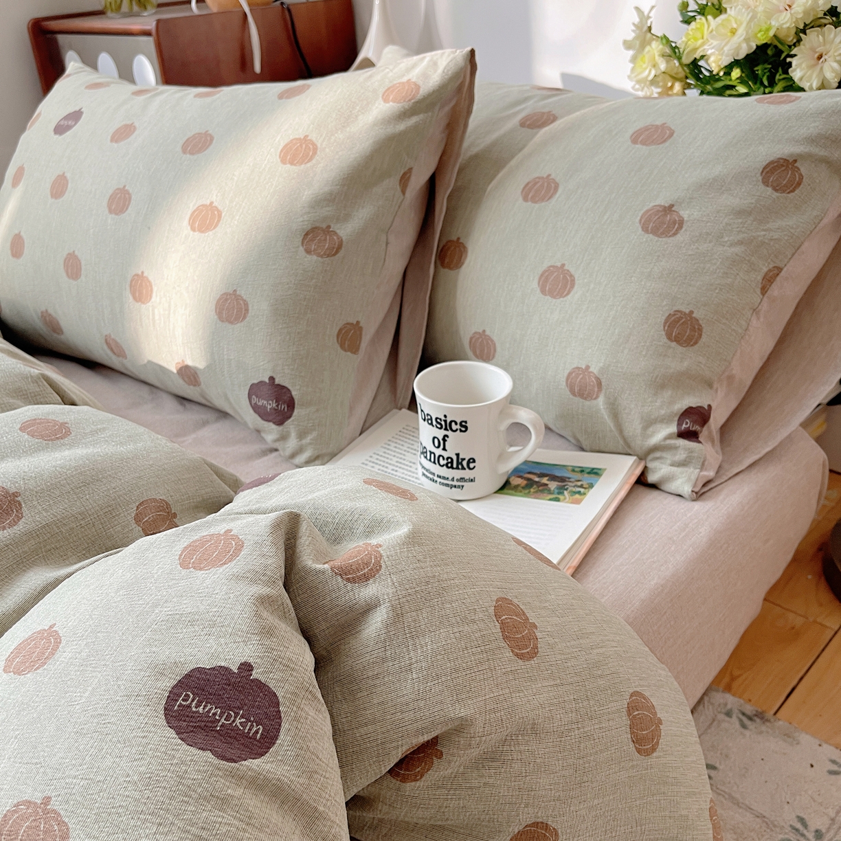 91家纺网 家纺一手货源 找家纺 凯洛奇 2026新款色织麻水洗提花四件套-提供买家秀 森系瓜语