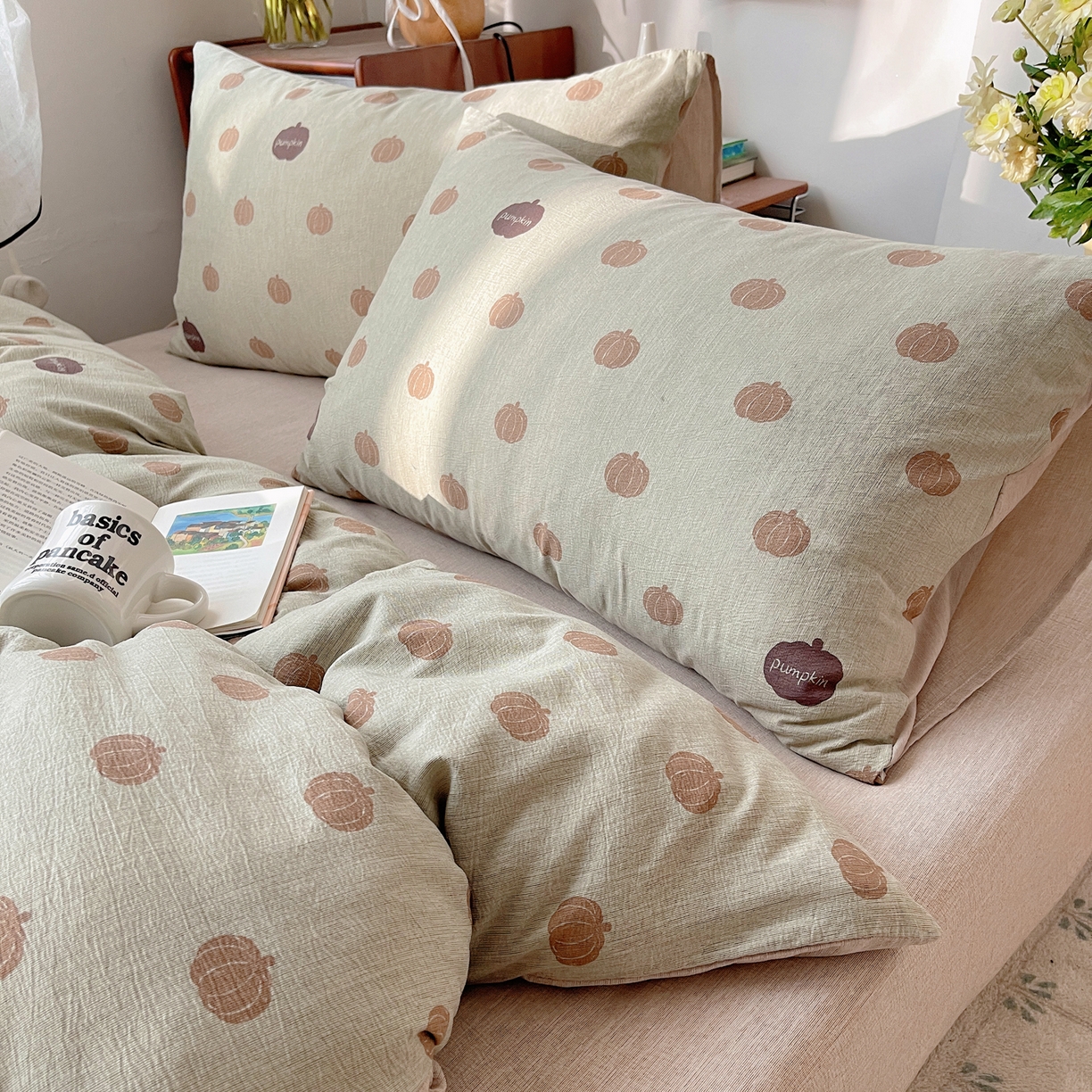 91家纺网 家纺一手货源 找家纺 凯洛奇 2026新款色织麻水洗提花四件套-提供买家秀 森系瓜语