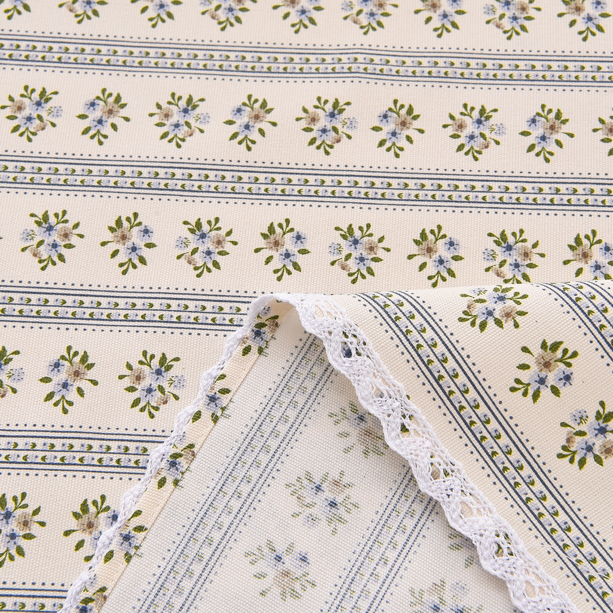 91家纺网 家纺一手货源 找家纺 德比尔斯  2026新款原棉老粗布凉席花边老粗布三件套 慕夏-花边款