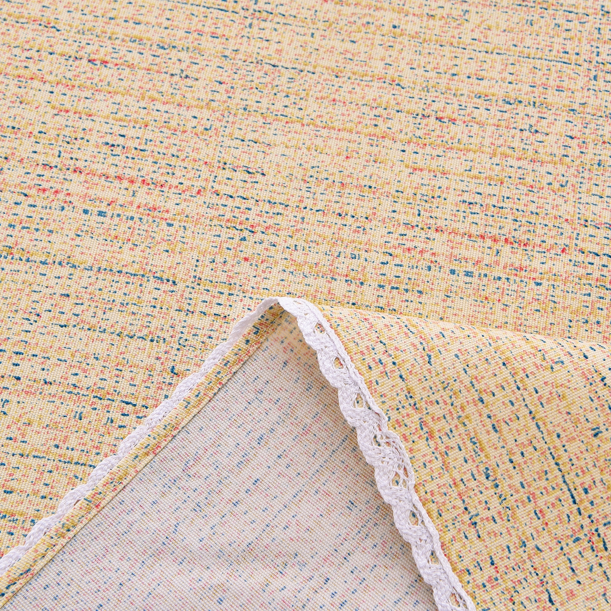 91家纺网 家纺一手货源 找家纺 德比尔斯  2026新款原棉老粗布凉席花边老粗布三件套 如意棕-花边款