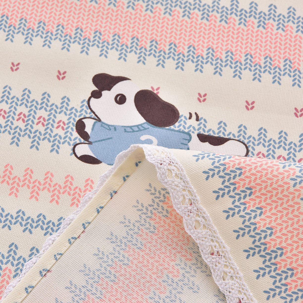 91家纺网 家纺一手货源 找家纺 德比尔斯  2026新款原棉老粗布凉席花边老粗布三件套 童年游戏-花边款