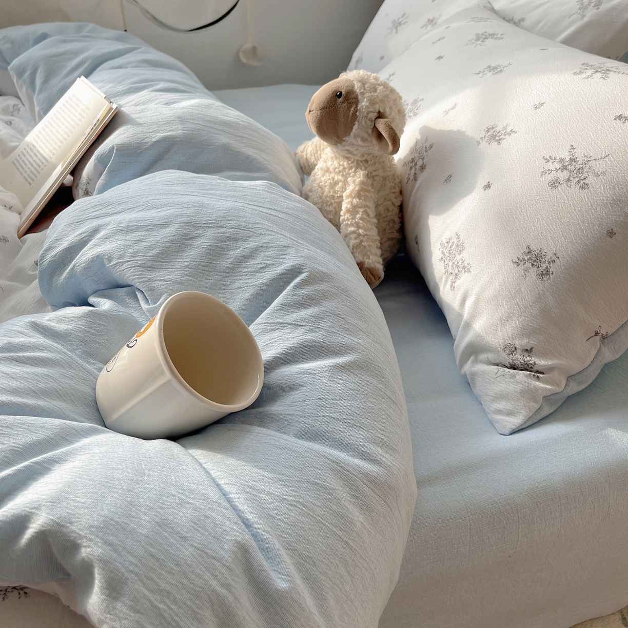 91家纺网 家纺一手货源 找家纺 凯洛奇 2026新款色织麻水洗提花四件套-提供买家秀 素色花影