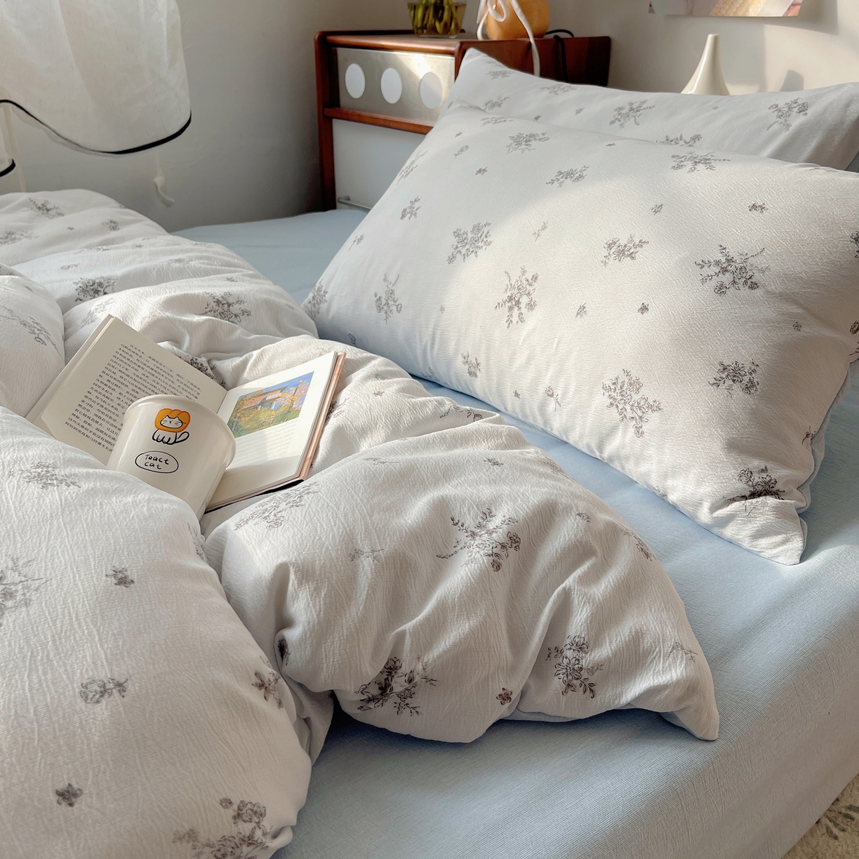 91家纺网 家纺一手货源 找家纺 凯洛奇 2026新款色织麻水洗提花四件套-提供买家秀 素色花影