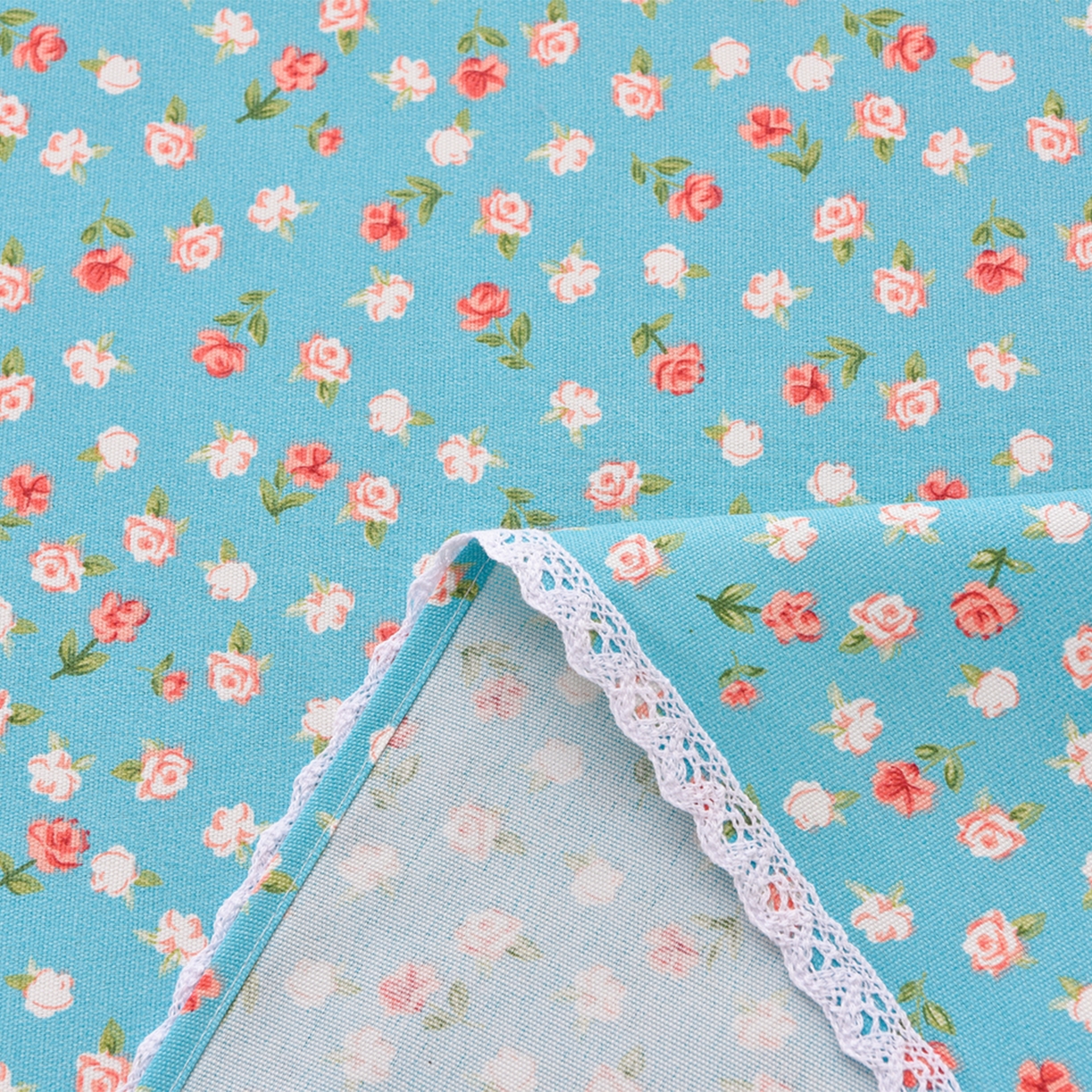 91家纺网 家纺一手货源 找家纺 德比尔斯  2026新款原棉老粗布凉席花边老粗布三件套 相遇-蓝-花边款